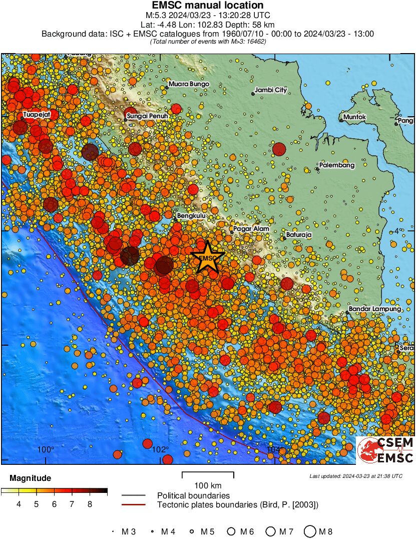 regional magnitude historical seismicity