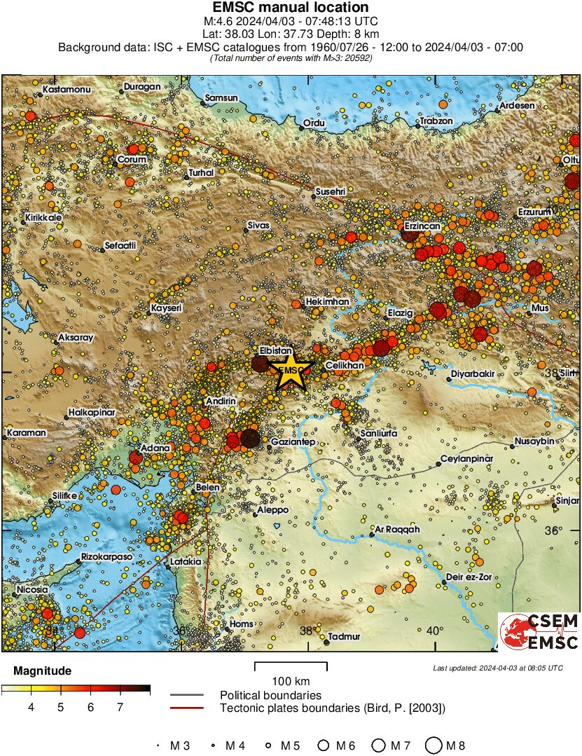 regional magnitude historical seismicity