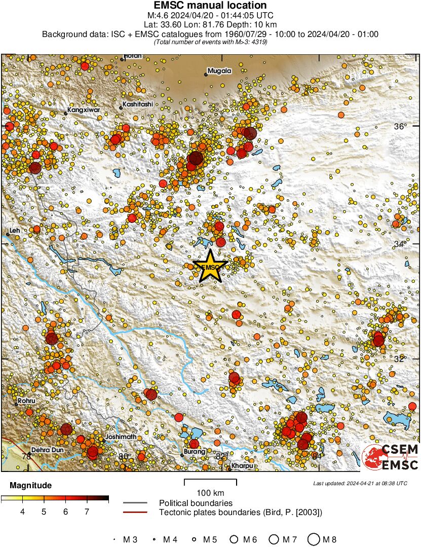 regional magnitude historical seismicity