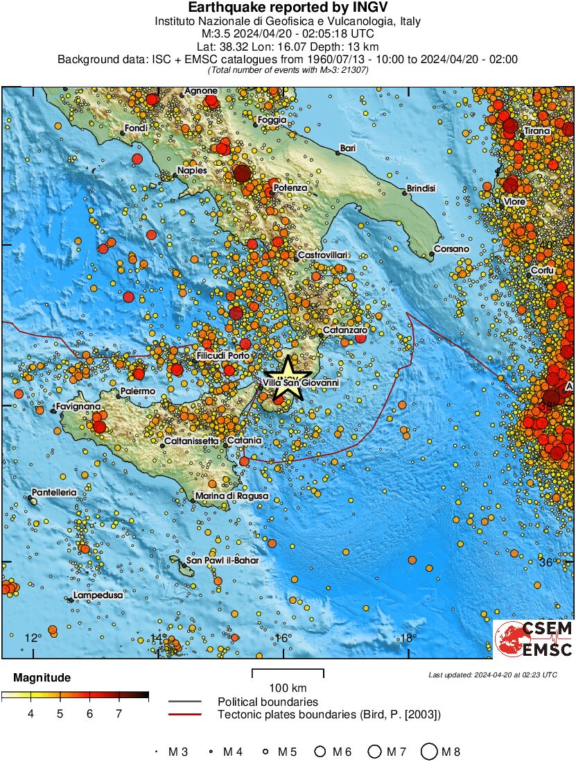 regional magnitude historical seismicity