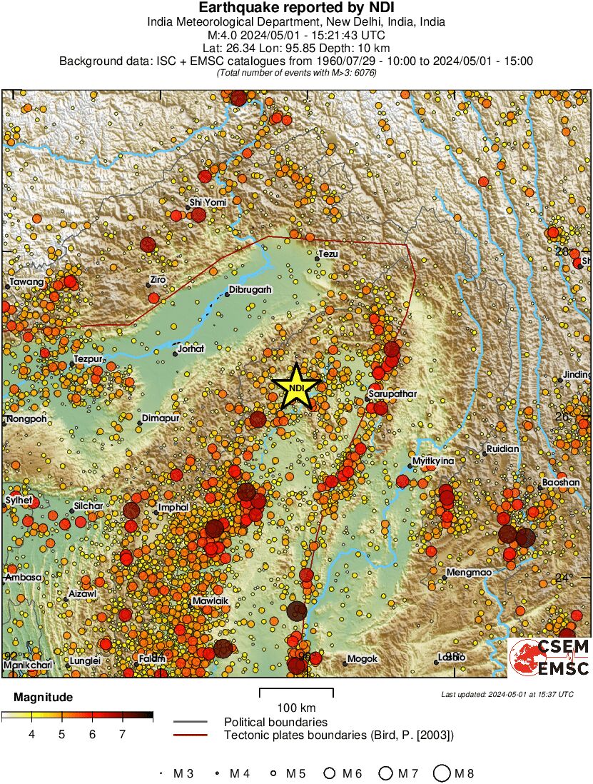 regional magnitude historical seismicity