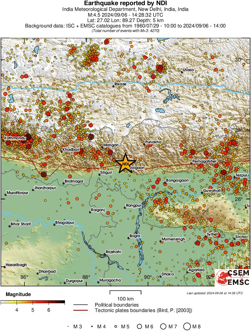 regional magnitude historical seismicity
