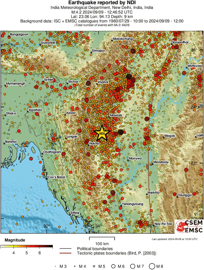 regional magnitude historical seismicity