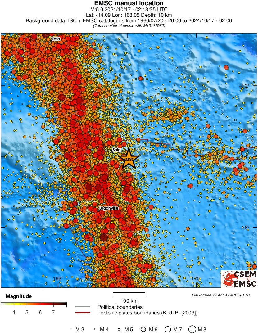 regional magnitude historical seismicity