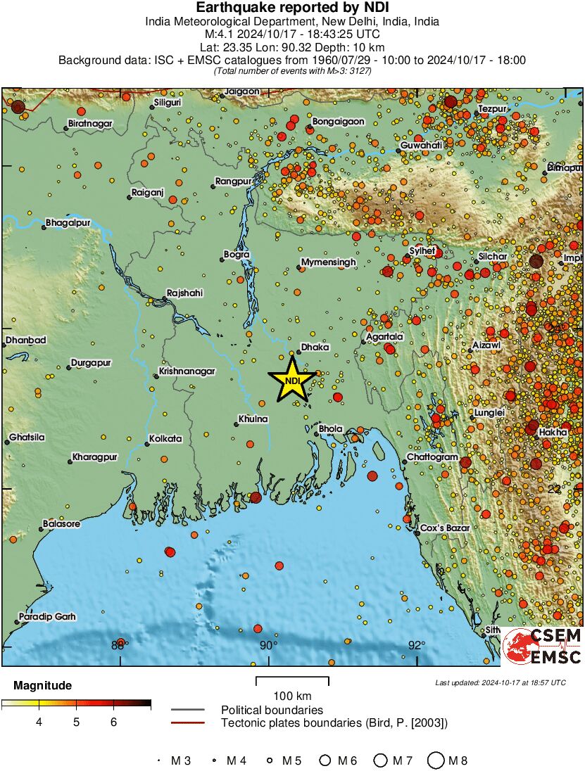 regional magnitude historical seismicity