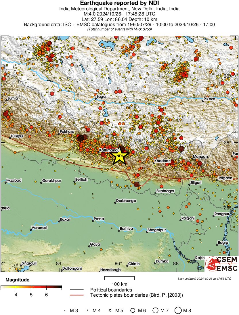 regional magnitude historical seismicity
