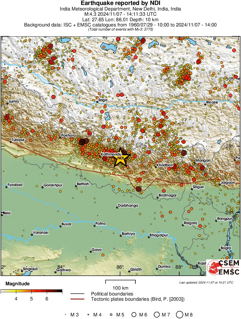 regional magnitude historical seismicity