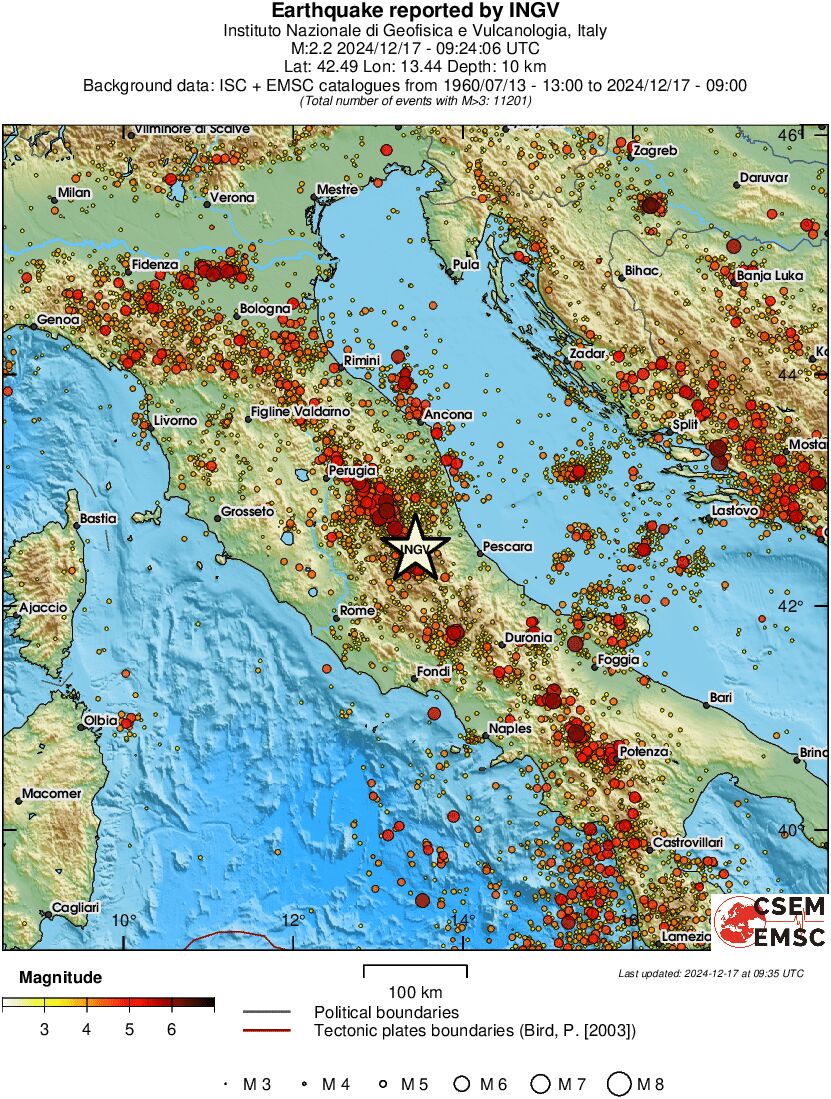 regional magnitude historical seismicity