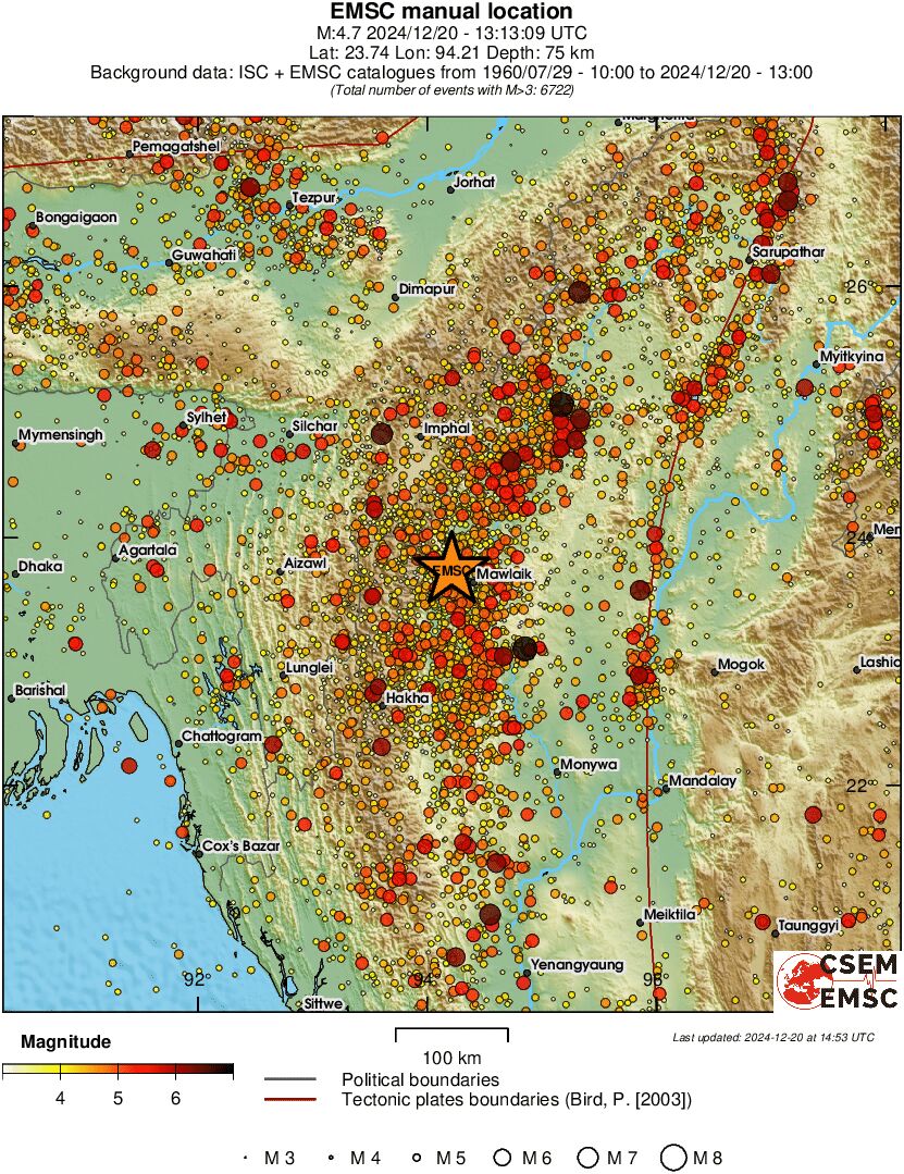 regional magnitude historical seismicity