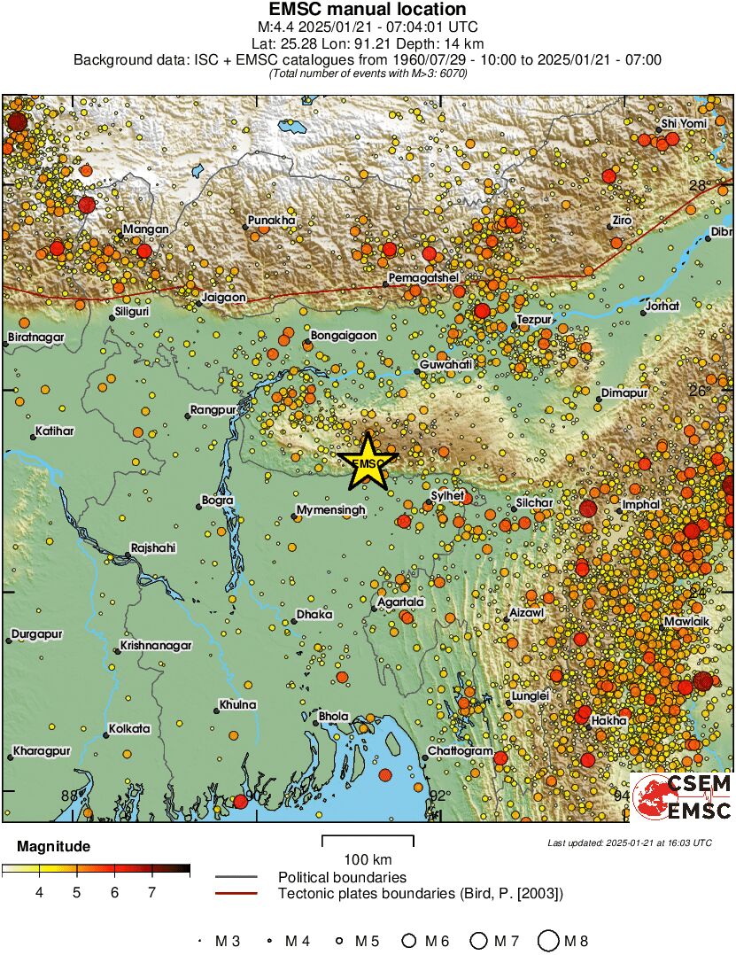 regional magnitude historical seismicity