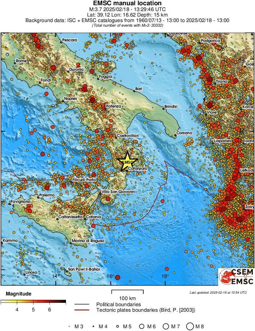 regional magnitude historical seismicity
