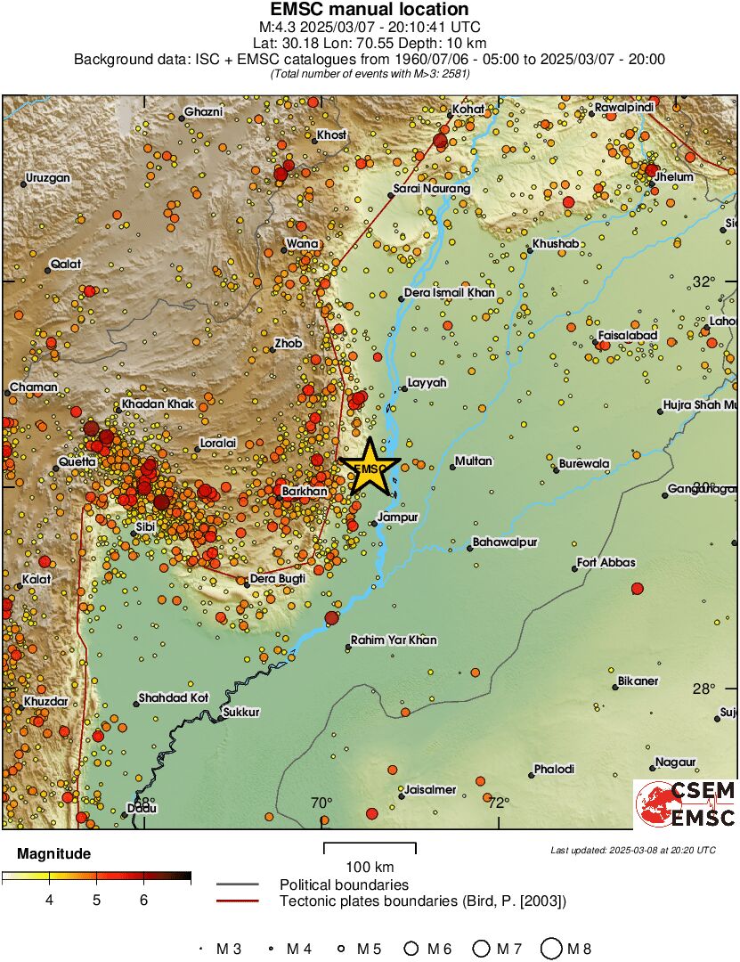 regional magnitude historical seismicity