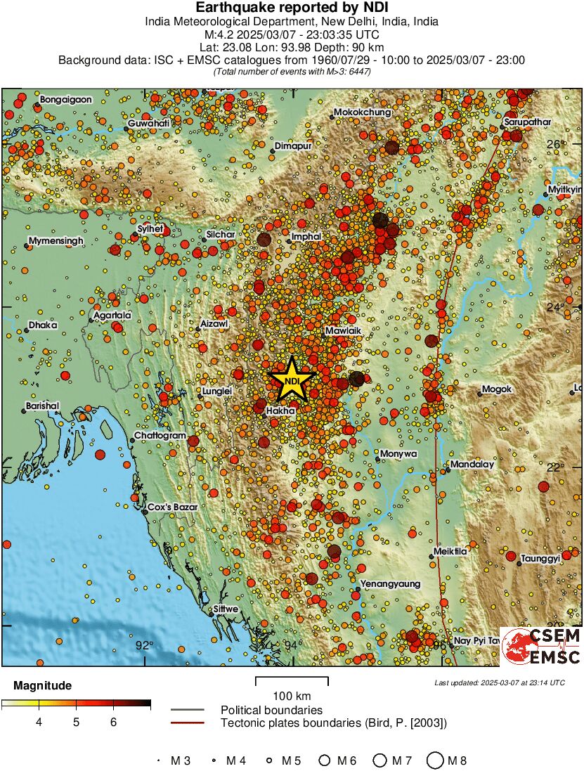 regional magnitude historical seismicity