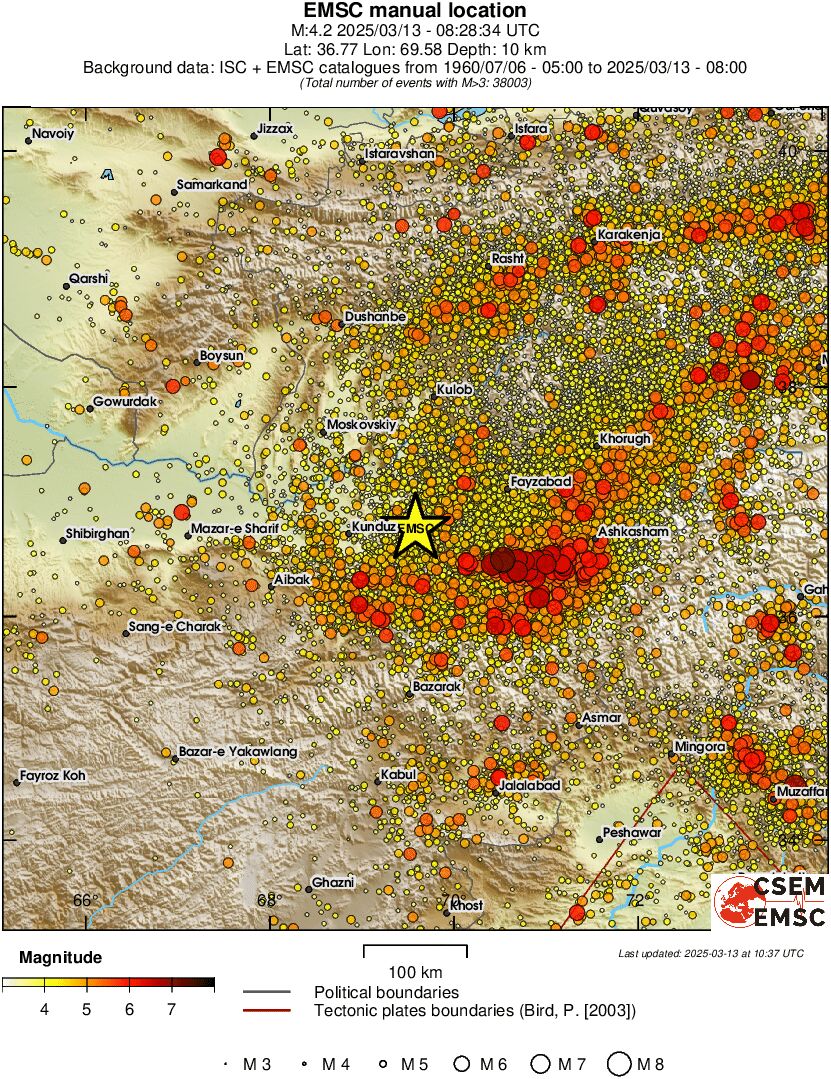 regional magnitude historical seismicity