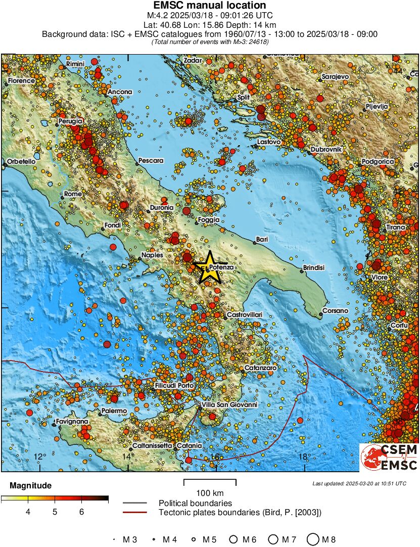 regional magnitude historical seismicity