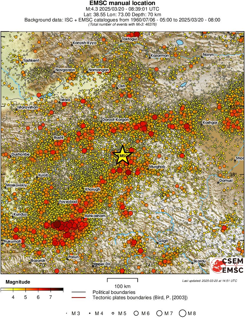 regional magnitude historical seismicity