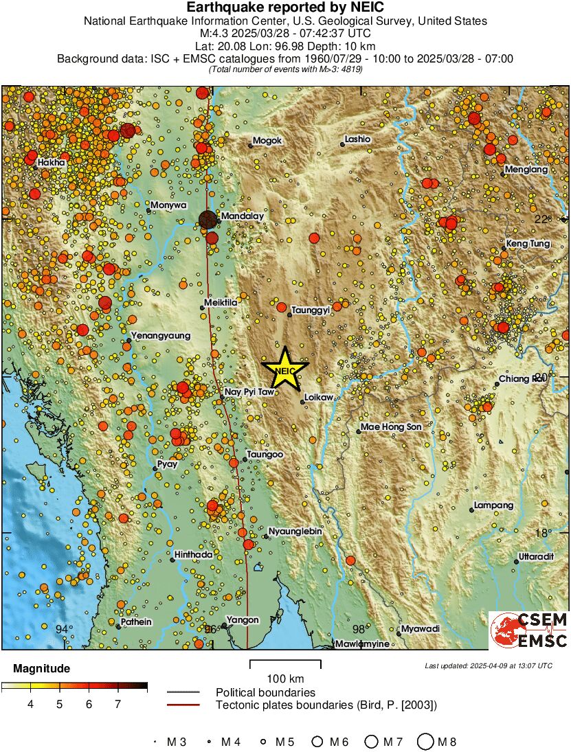 regional magnitude historical seismicity