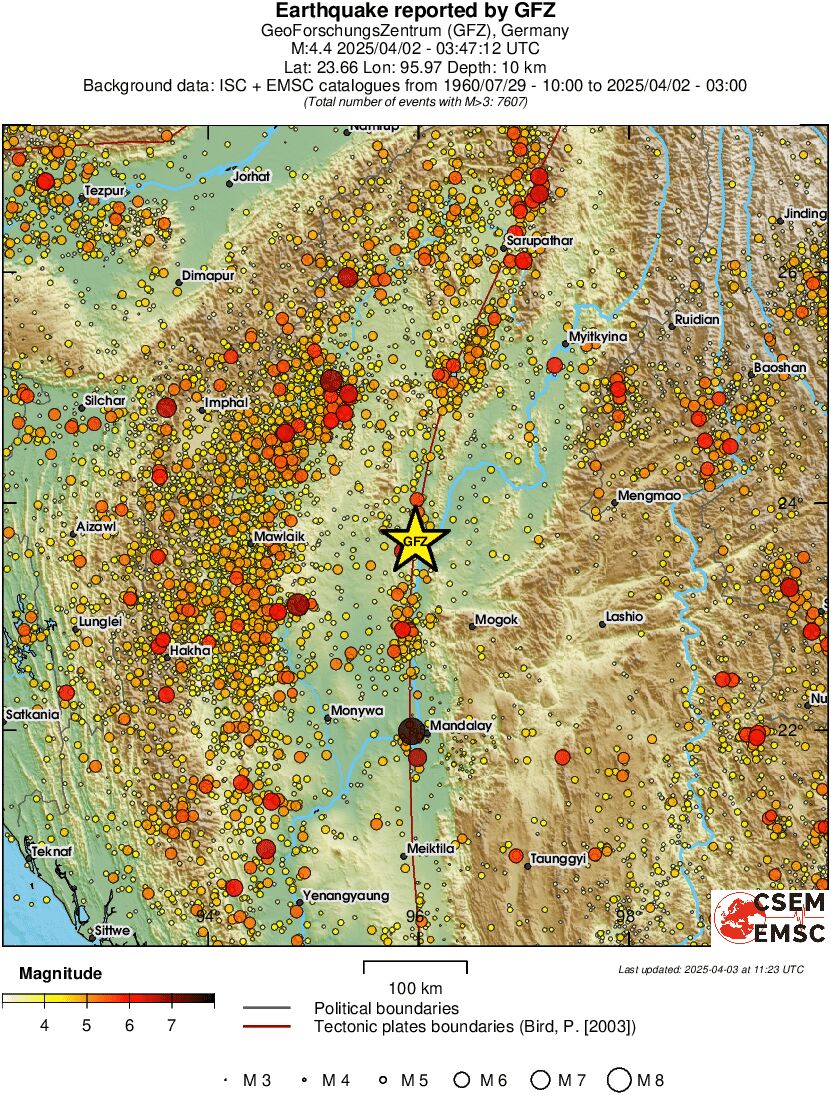 regional magnitude historical seismicity