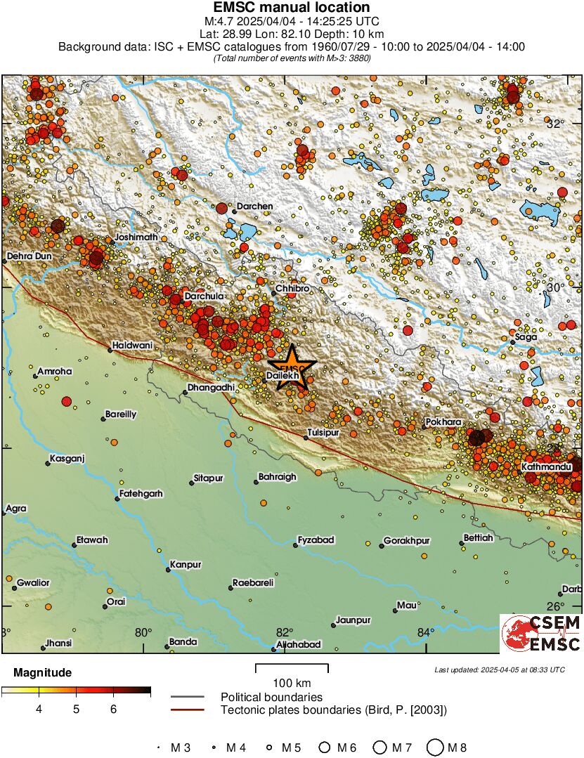 regional magnitude historical seismicity