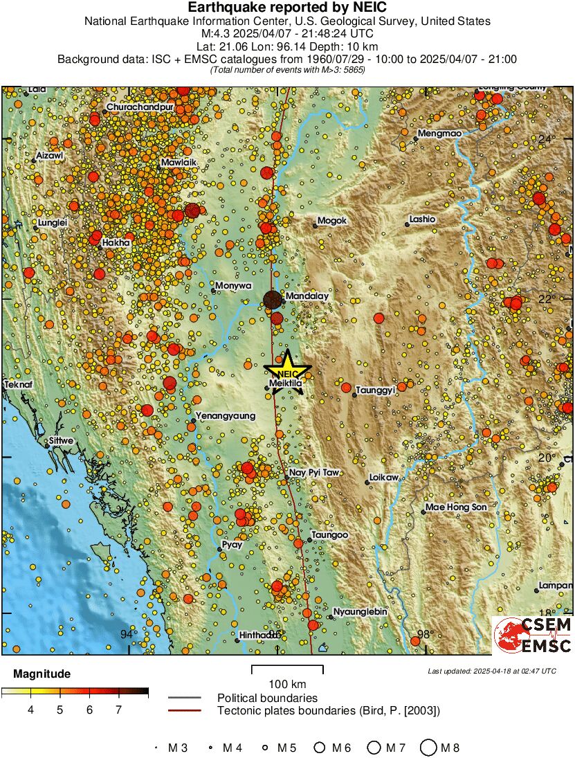 regional magnitude historical seismicity