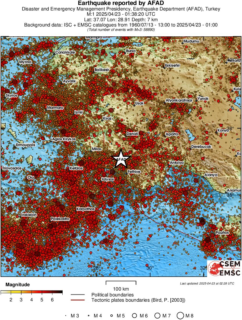 regional magnitude historical seismicity