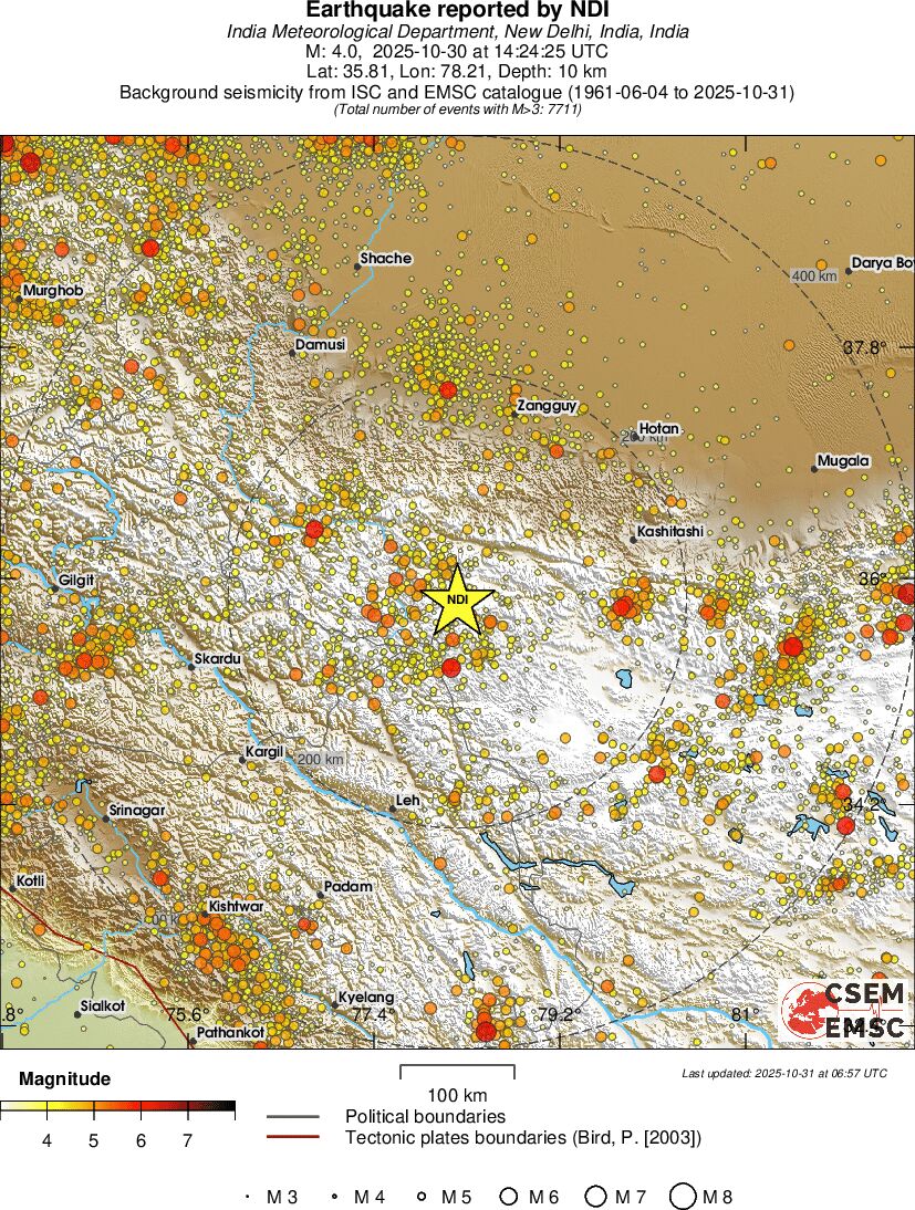 regional magnitude historical seismicity