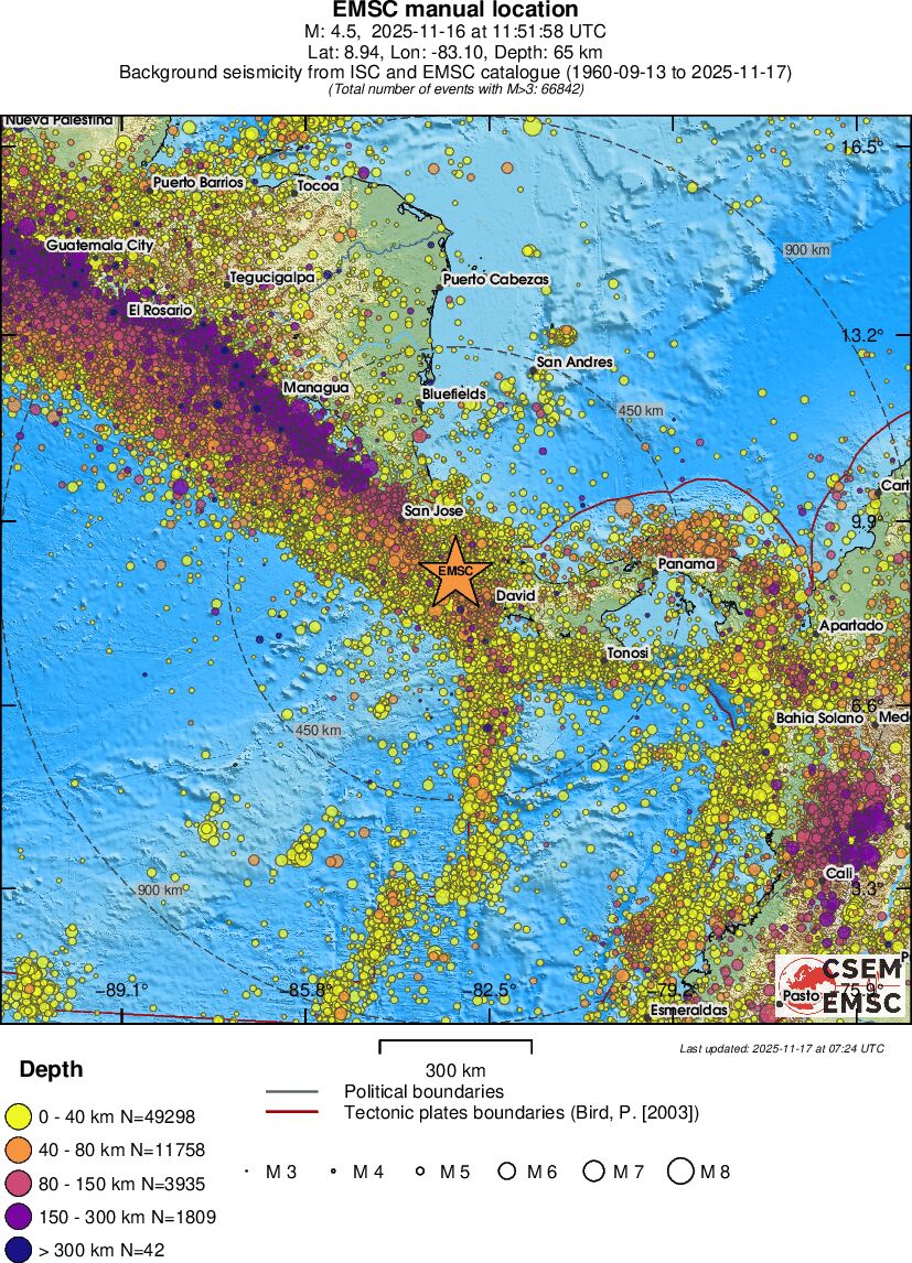 wide historical seismicity