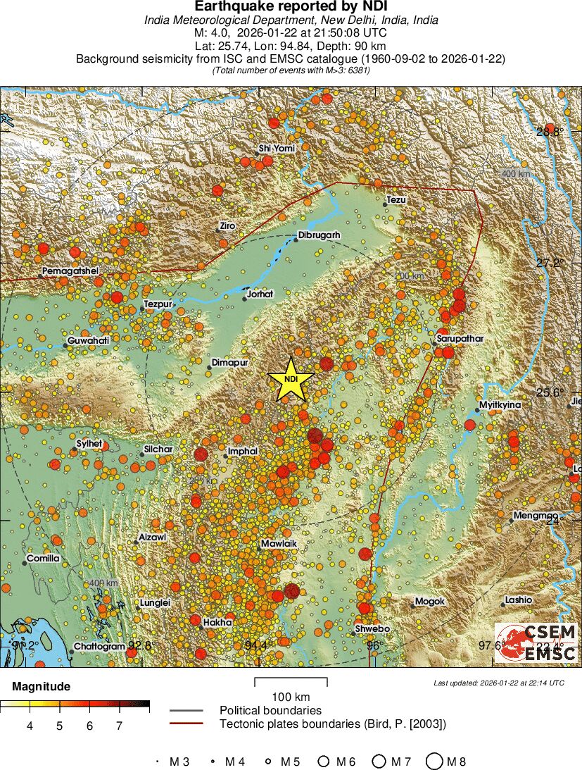 regional magnitude historical seismicity