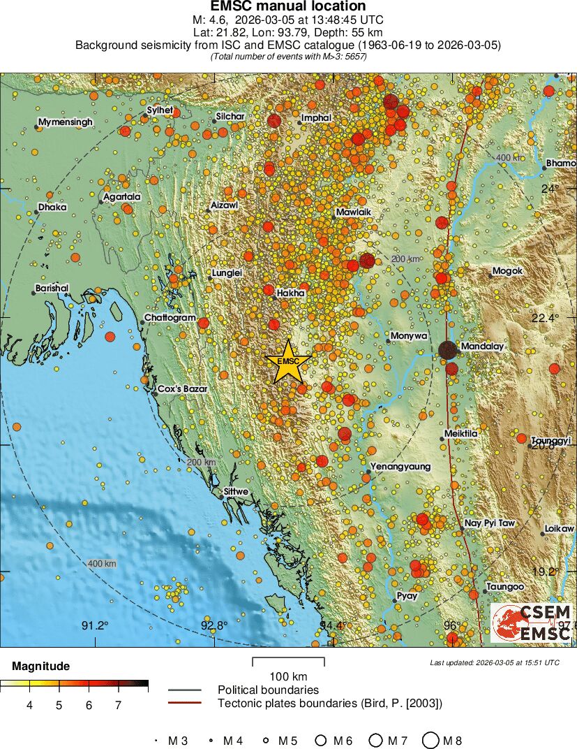 regional magnitude historical seismicity
