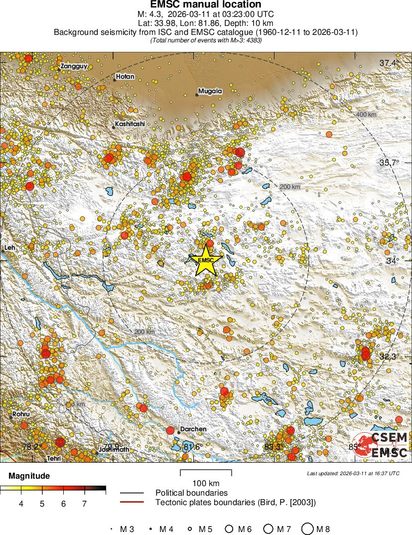 regional magnitude historical seismicity