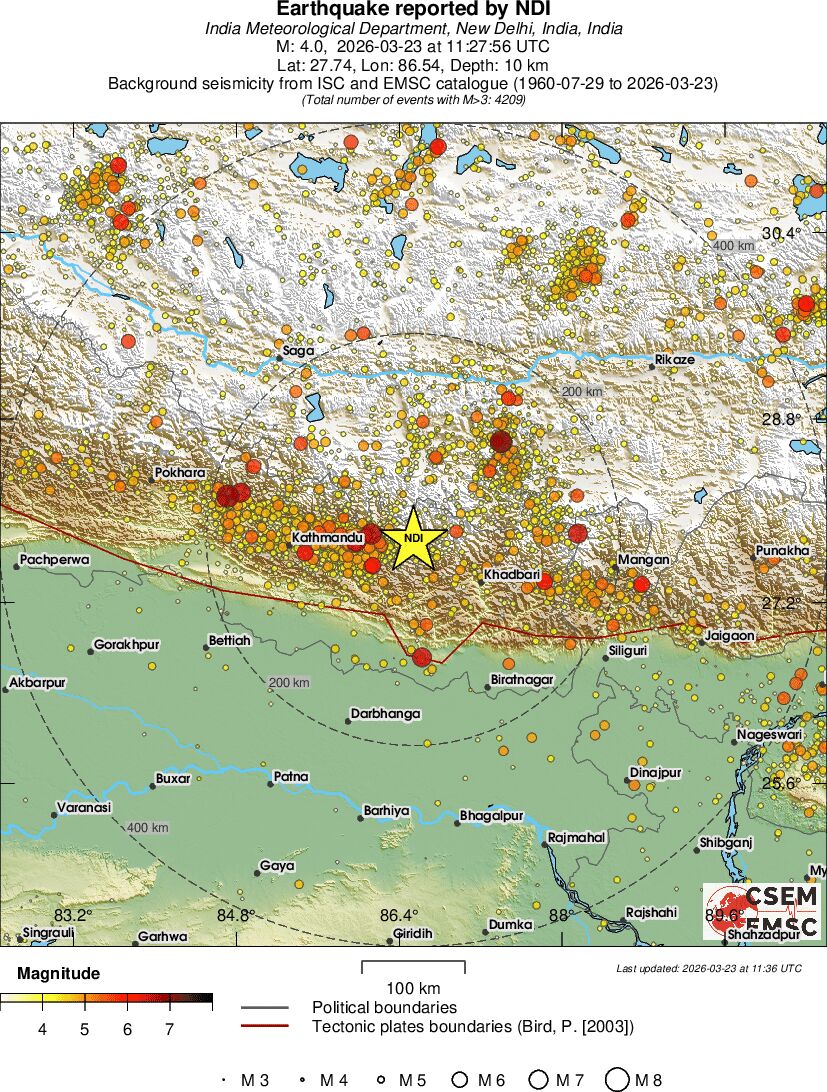 regional magnitude historical seismicity