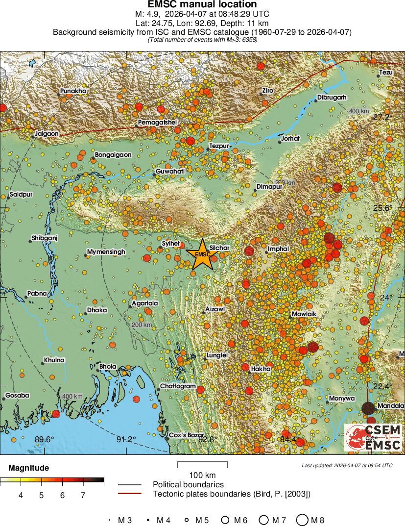 regional magnitude historical seismicity