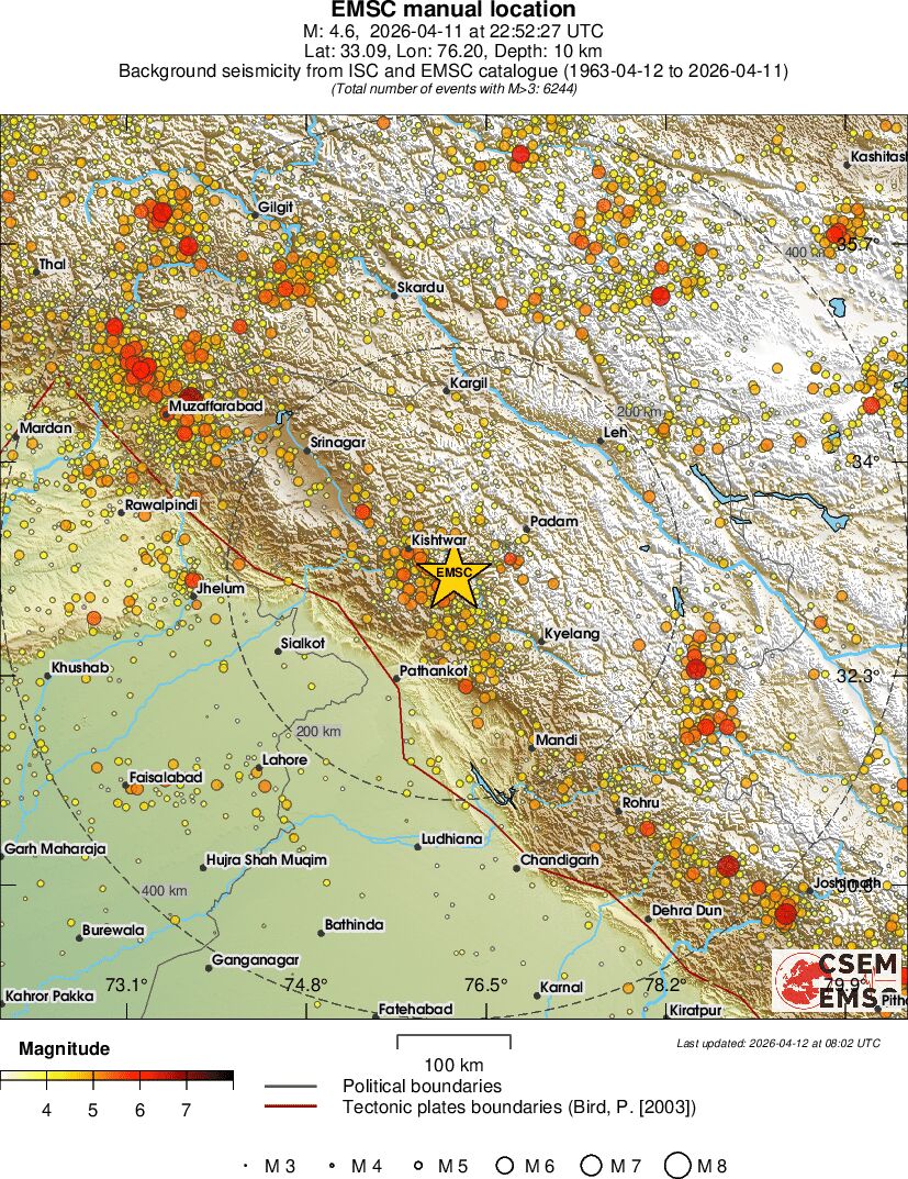 regional magnitude historical seismicity