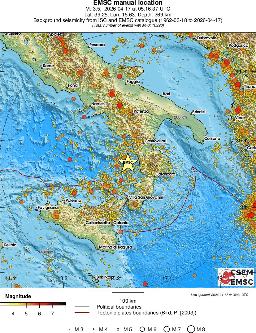 regional magnitude historical seismicity