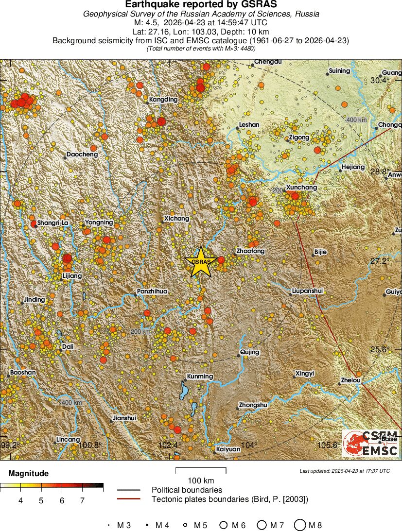 regional magnitude historical seismicity