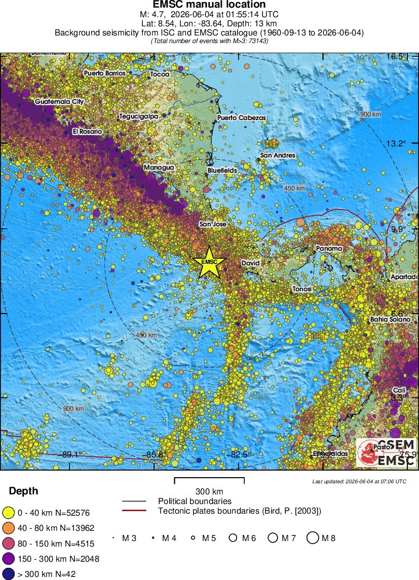 wide historical seismicity