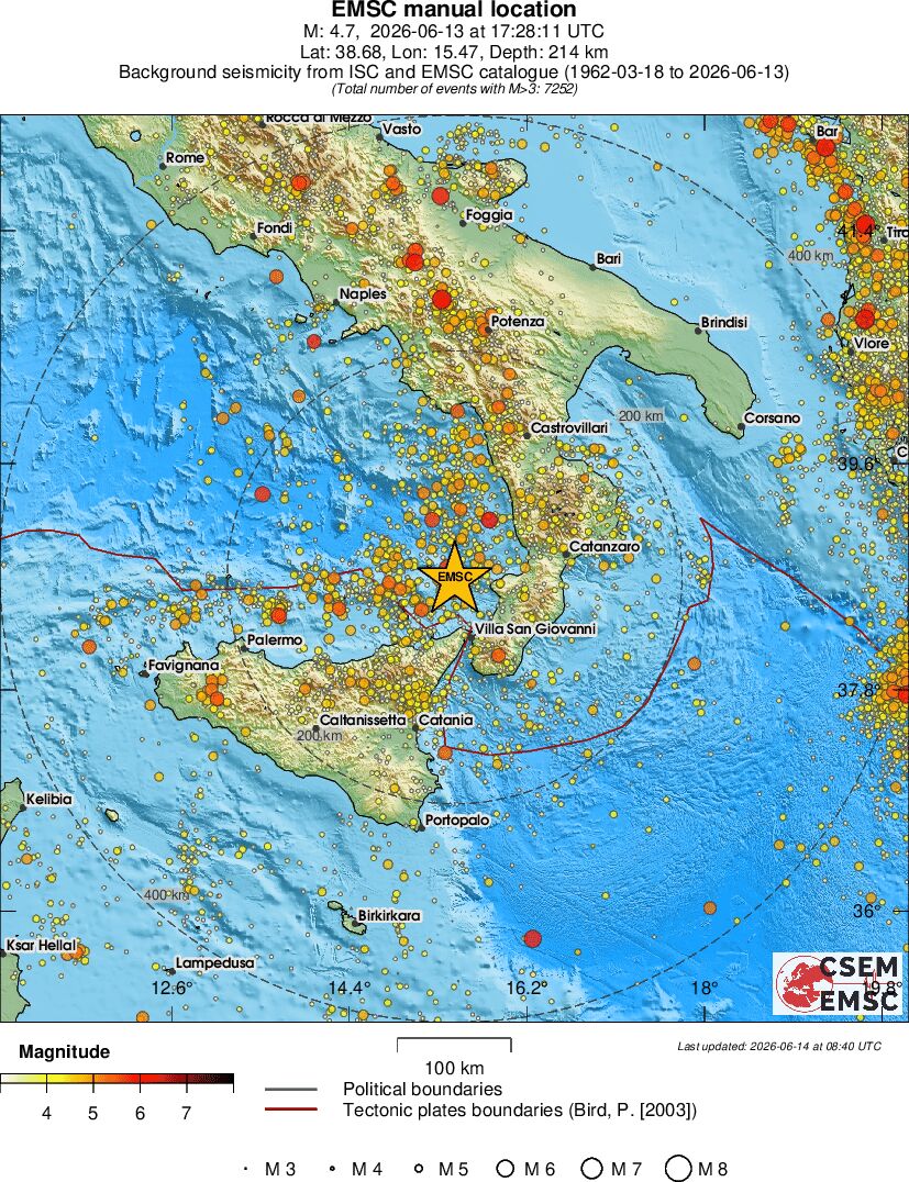 regional magnitude historical seismicity