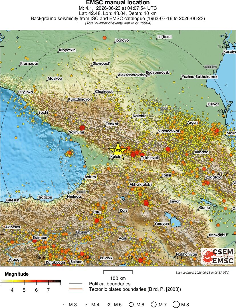 regional magnitude historical seismicity