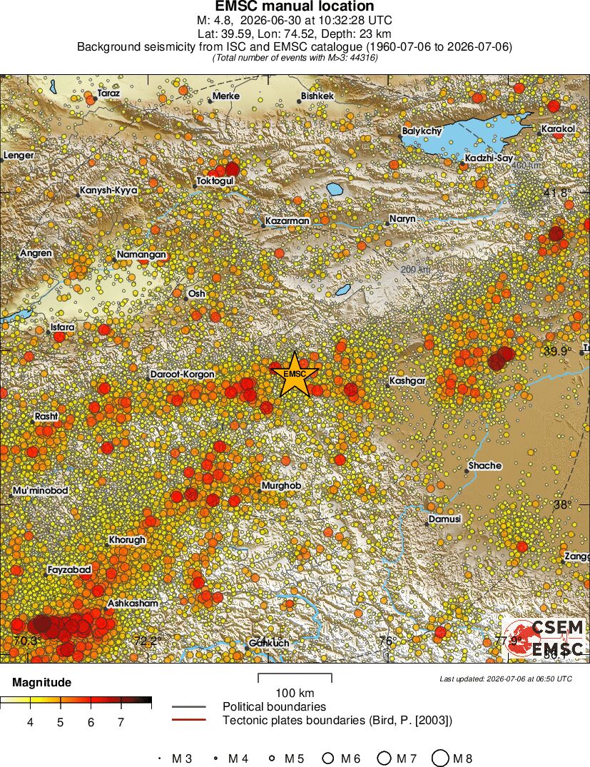 regional magnitude historical seismicity