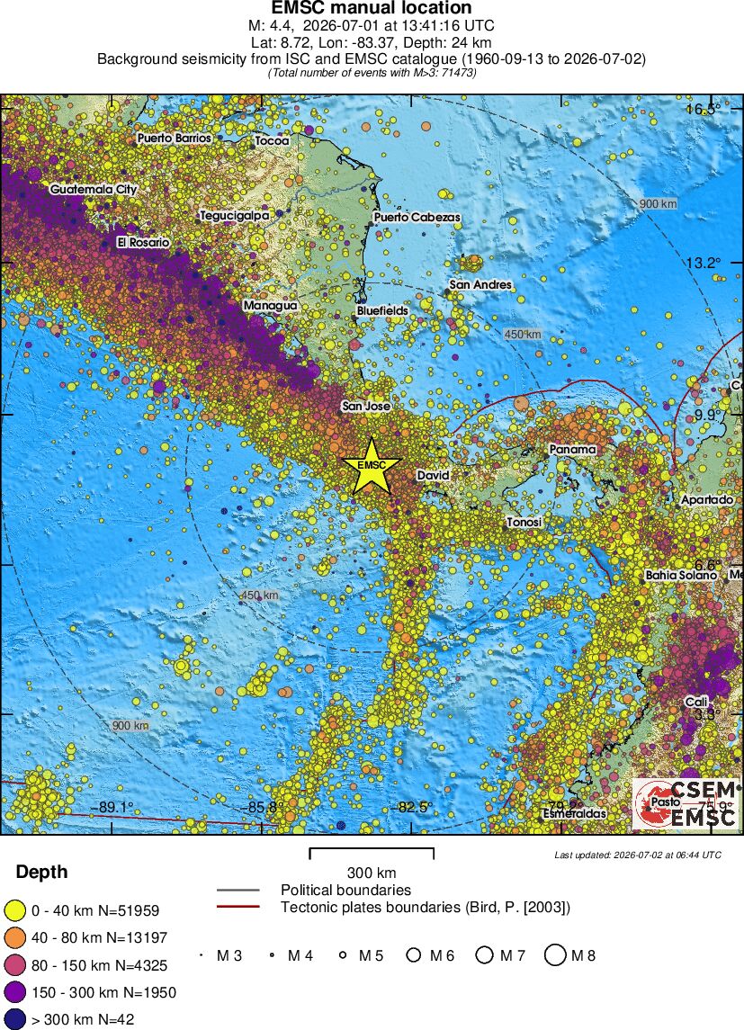 wide historical seismicity