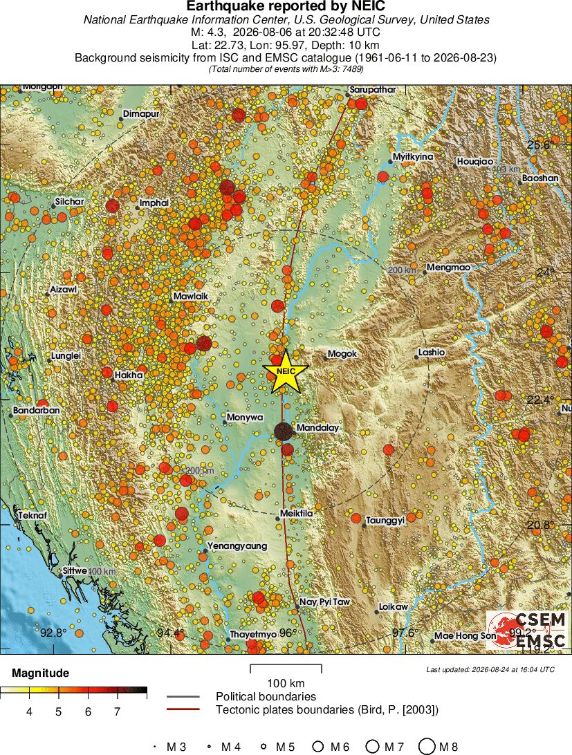 regional magnitude historical seismicity
