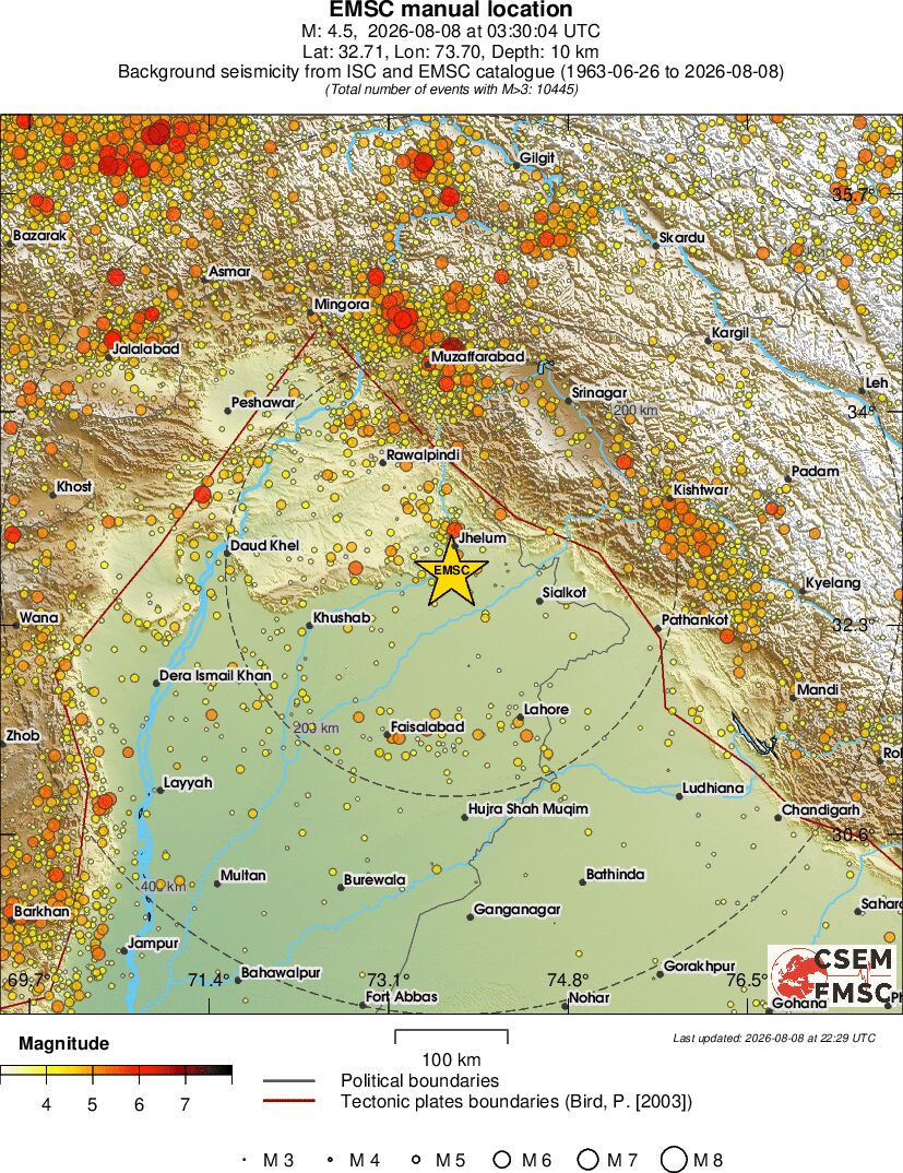 regional magnitude historical seismicity
