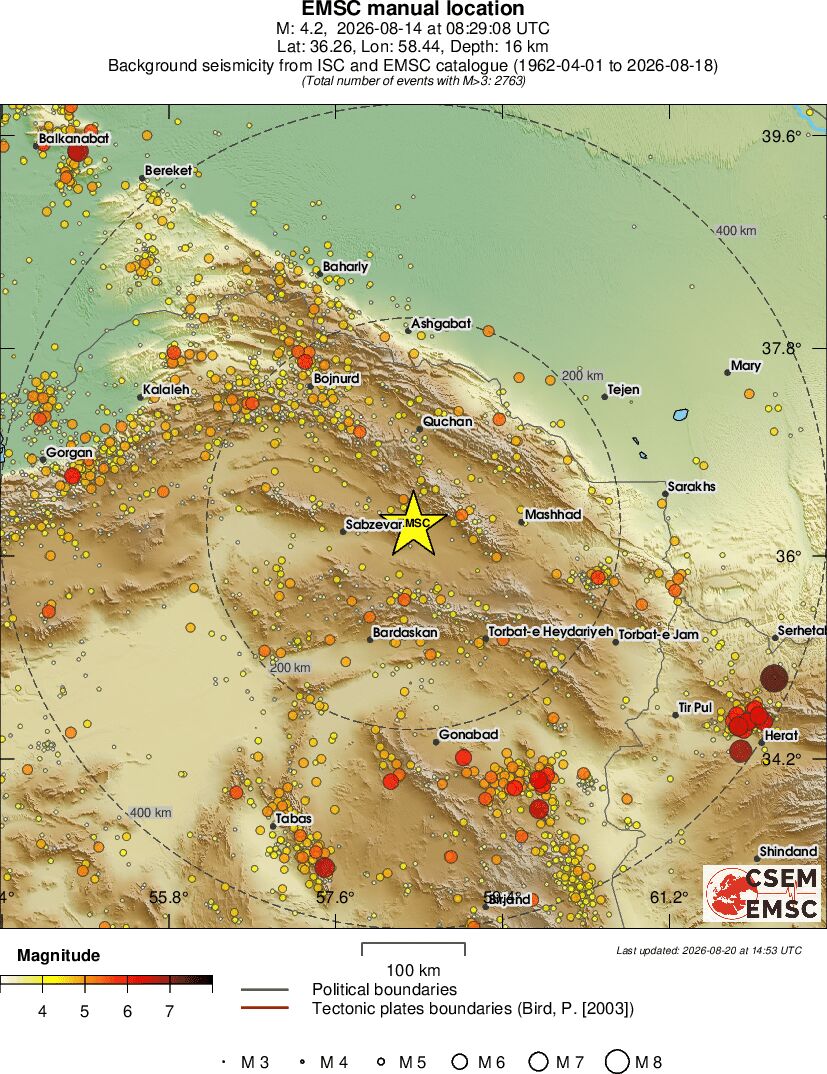 regional magnitude historical seismicity