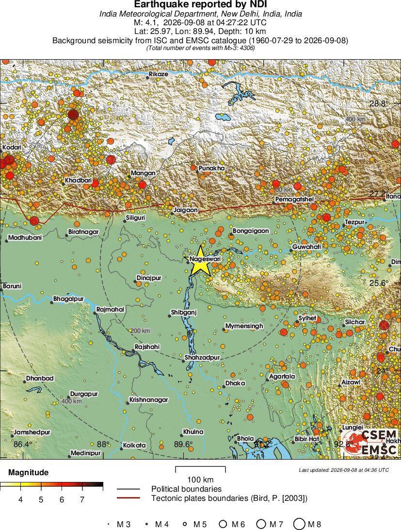 regional magnitude historical seismicity