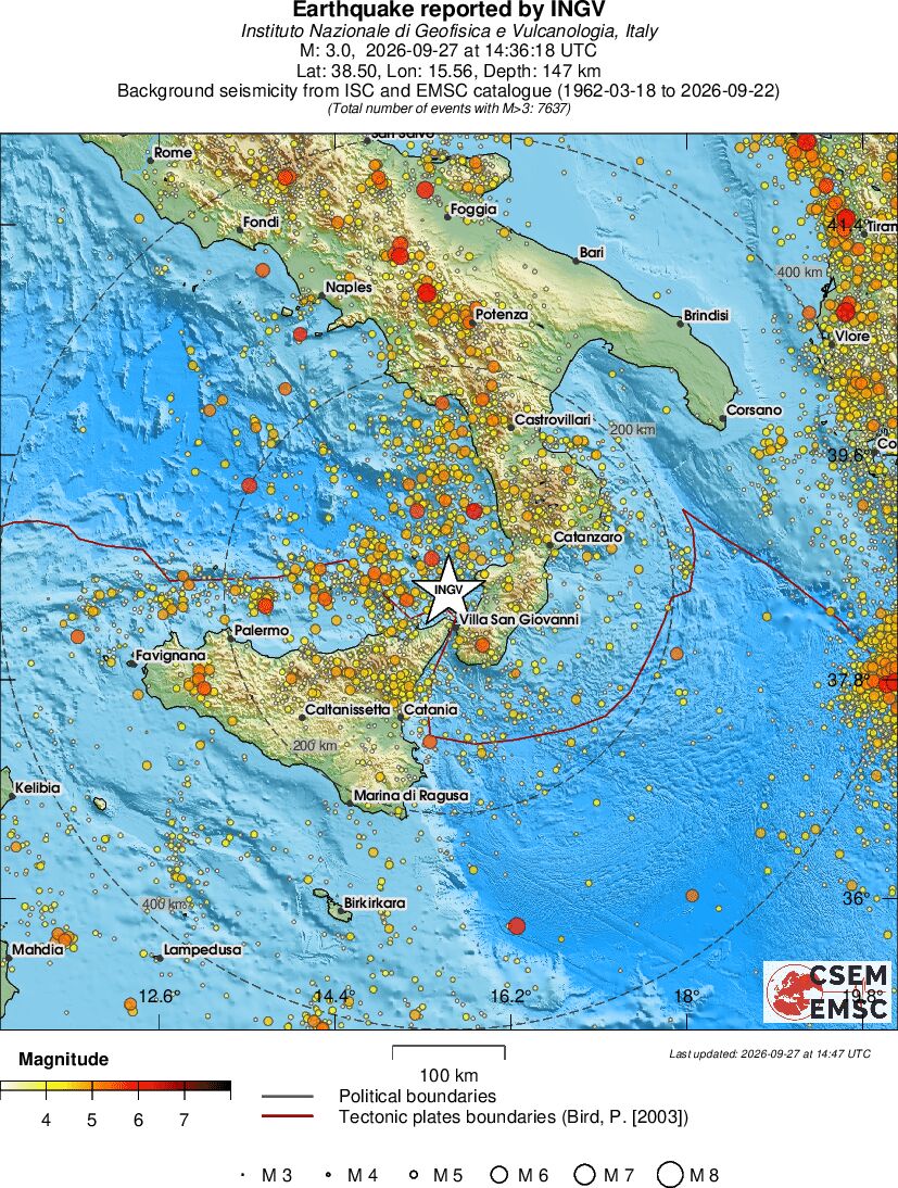 regional magnitude historical seismicity