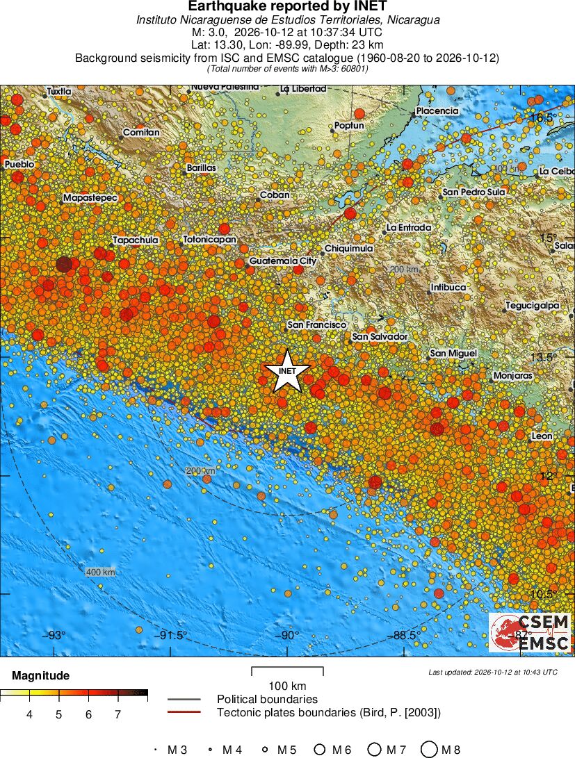 regional magnitude historical seismicity