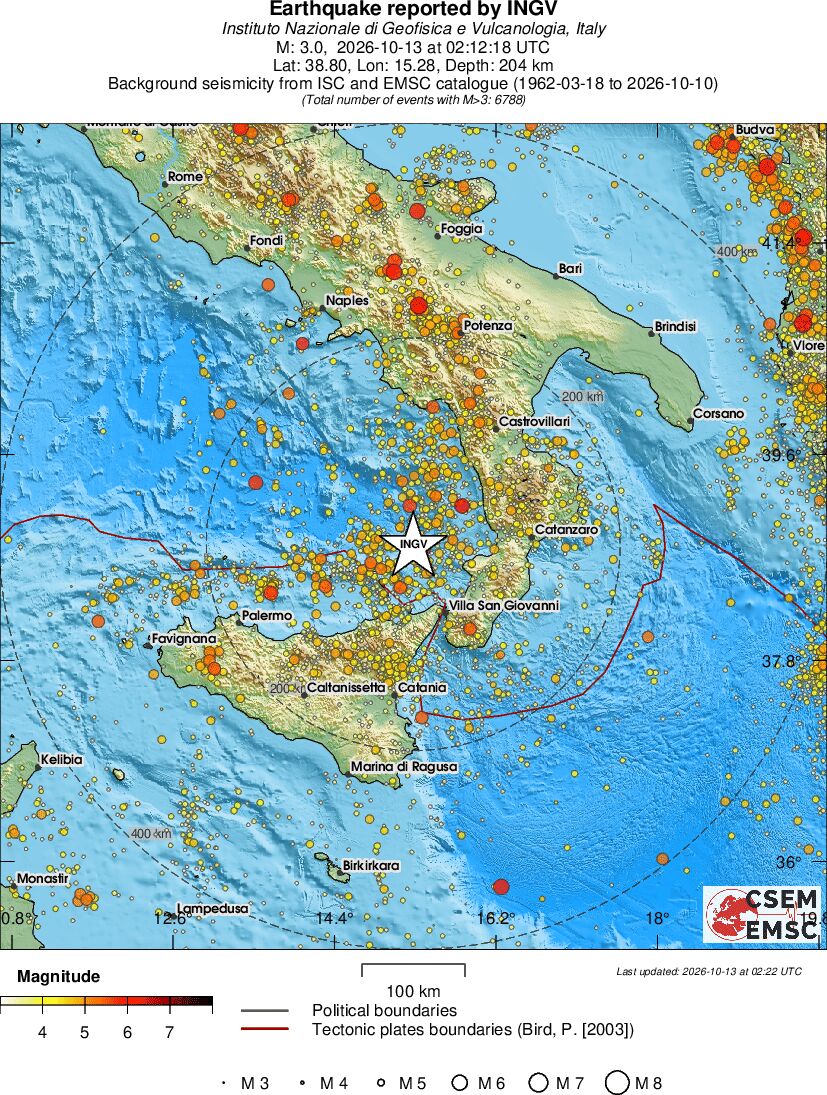 regional magnitude historical seismicity