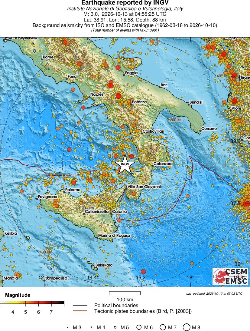 regional magnitude historical seismicity