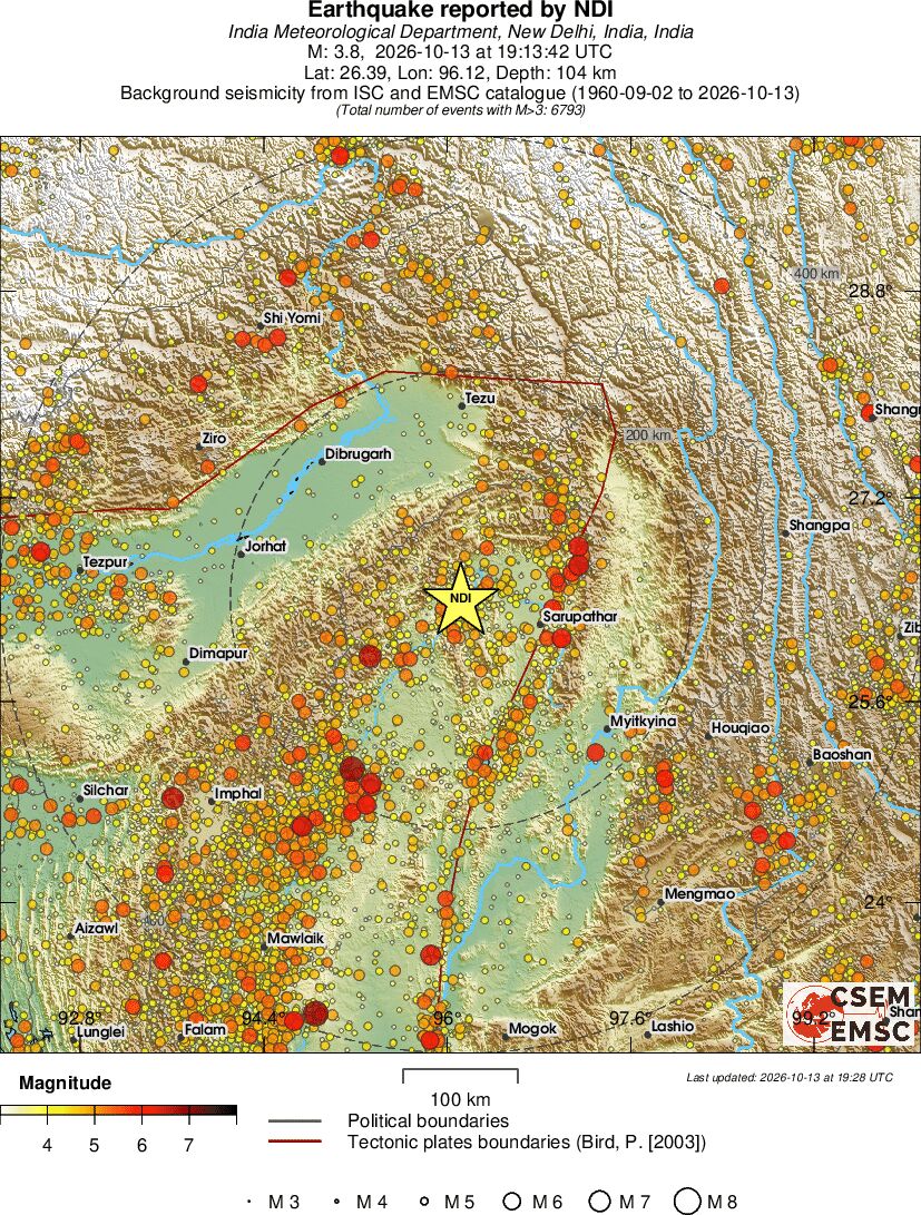 regional magnitude historical seismicity