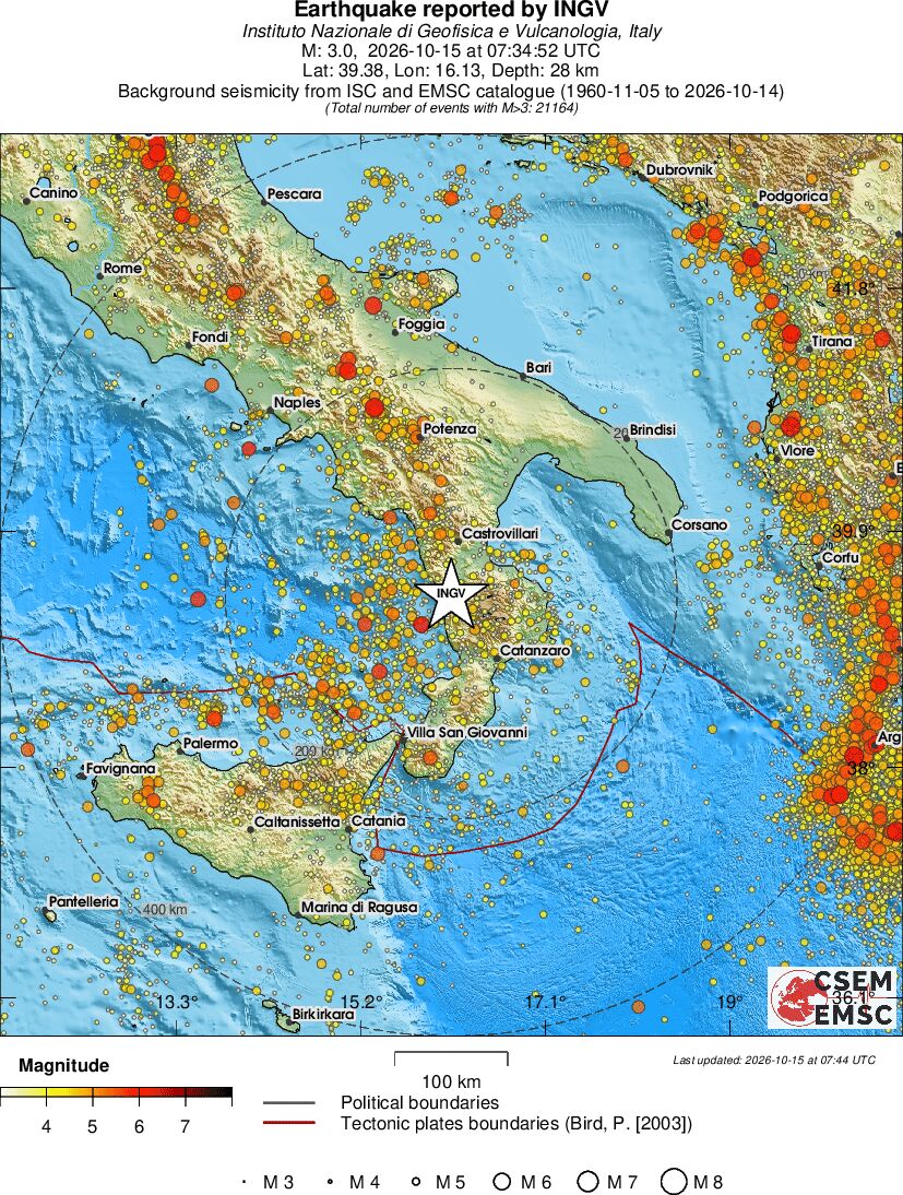 regional magnitude historical seismicity